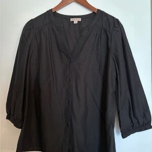 NWOT Knox Rose Black Button-Front Women's Top M